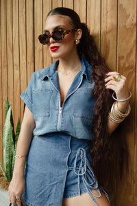 itzellies denim blouse