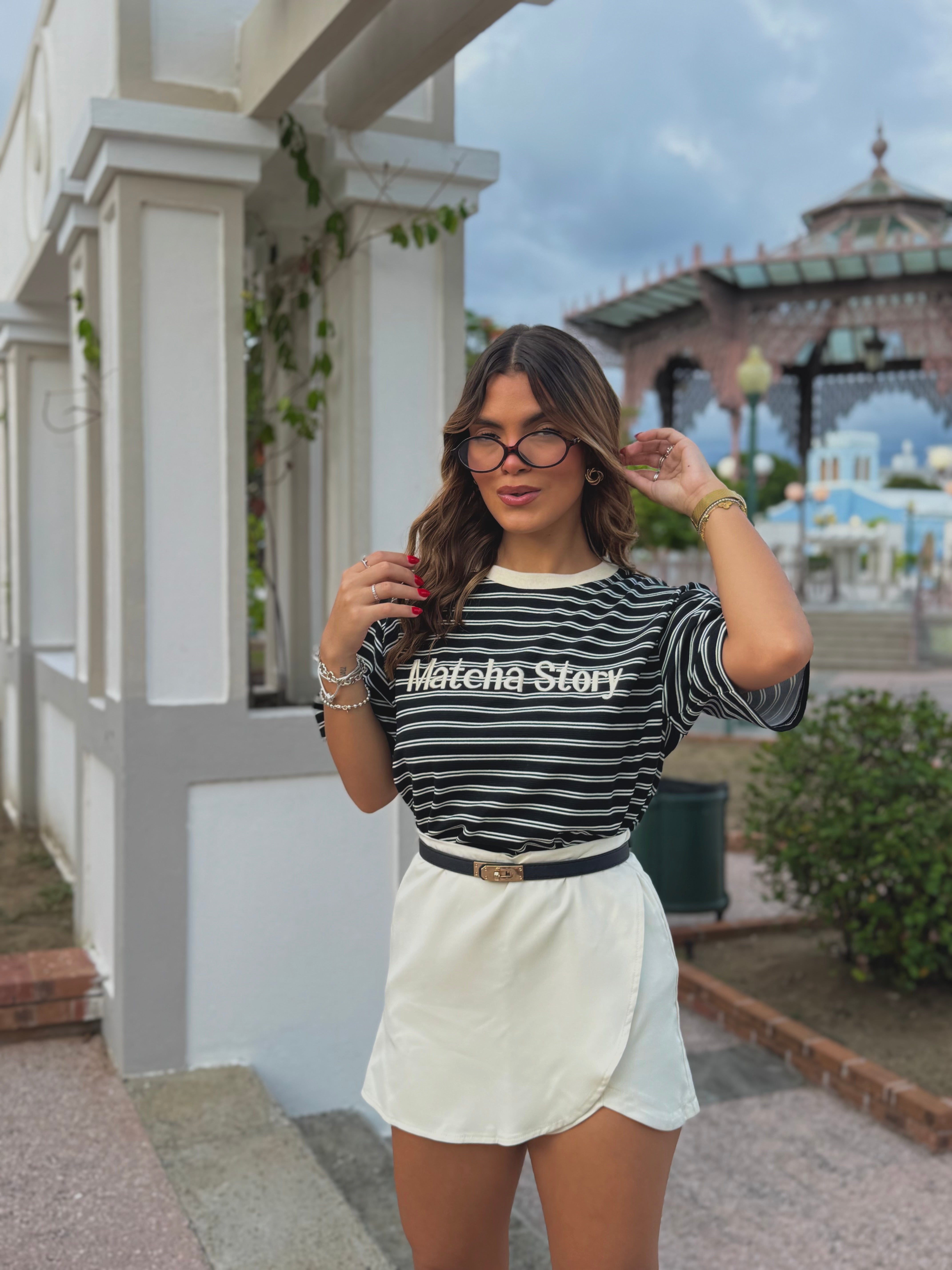 alanny casual beige skort