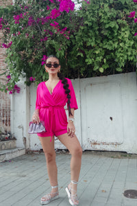 evie fucsia romper