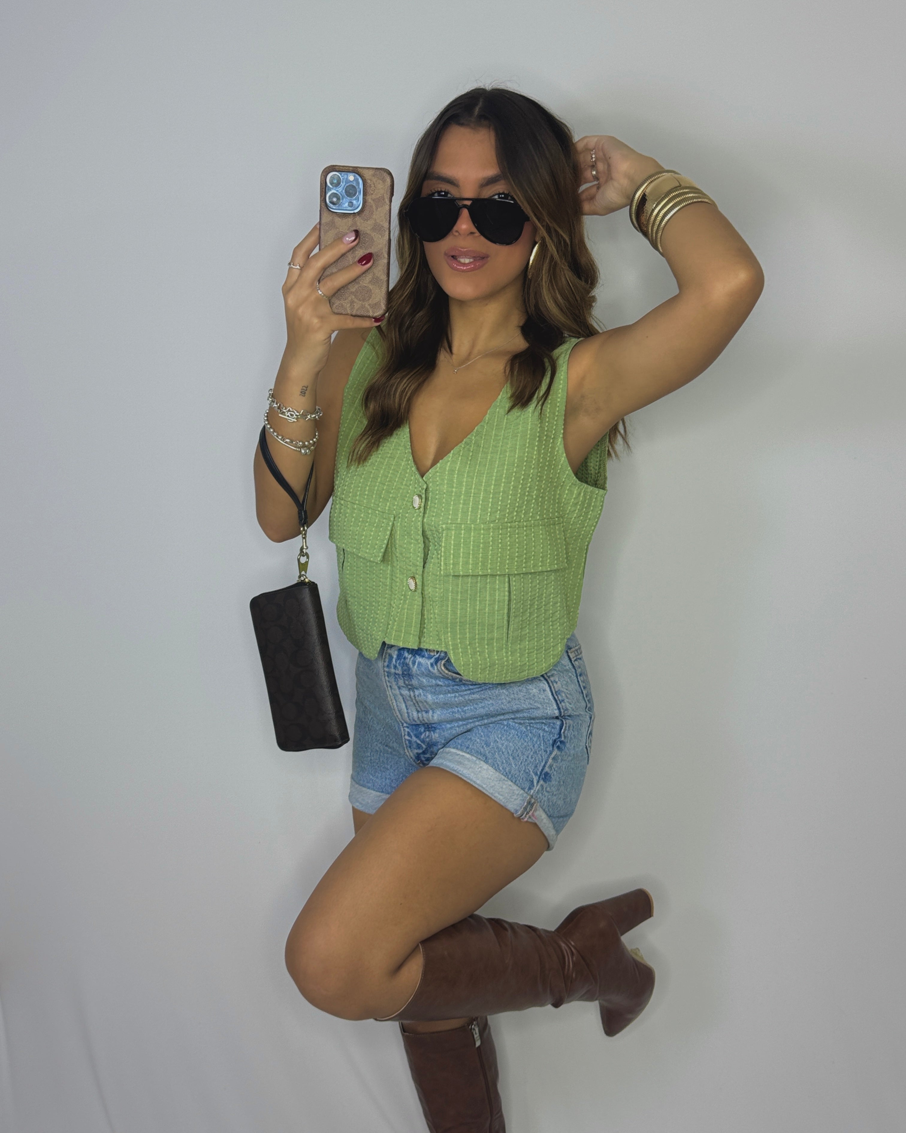 rebeka olive cargo blouse