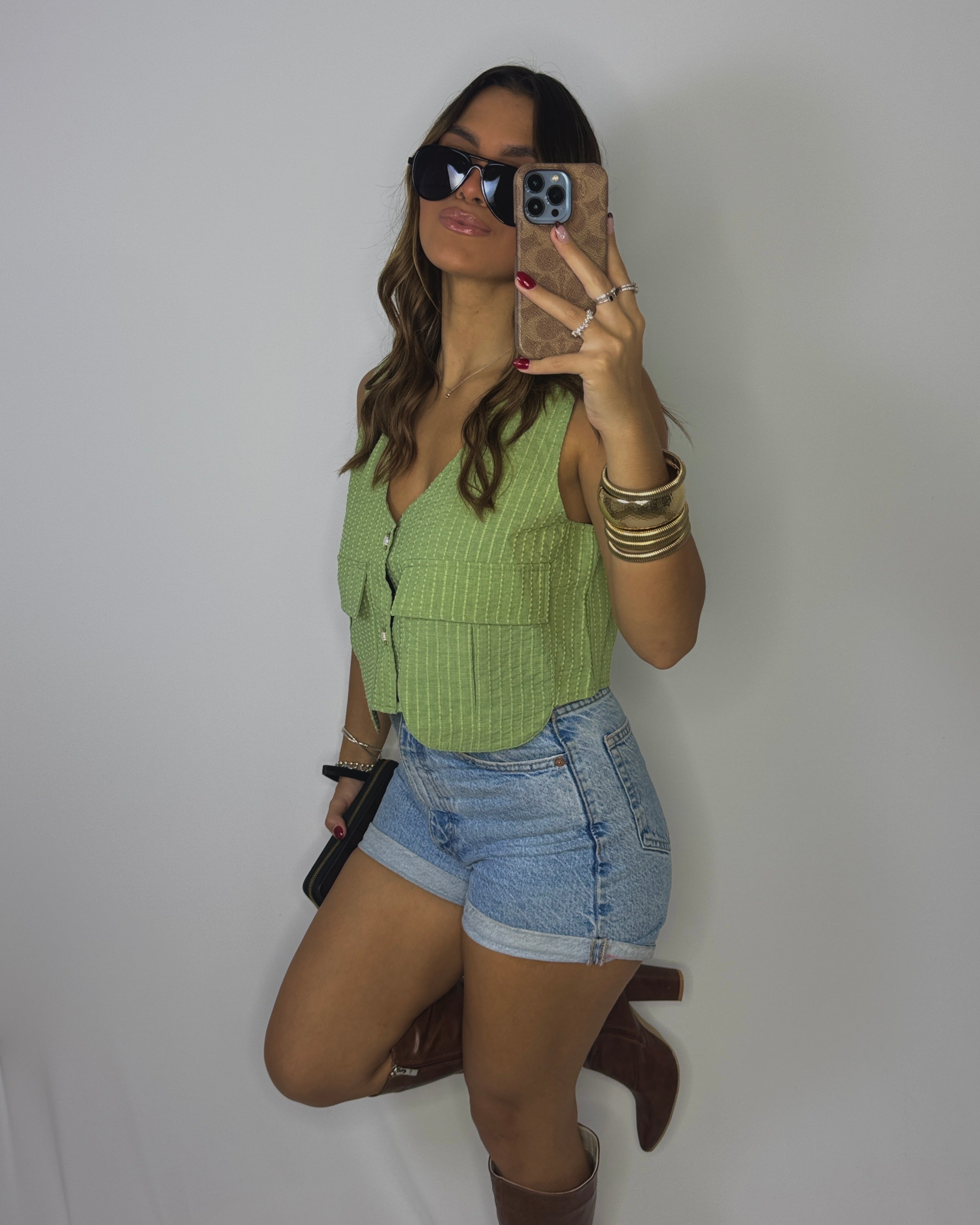 rebeka olive cargo blouse