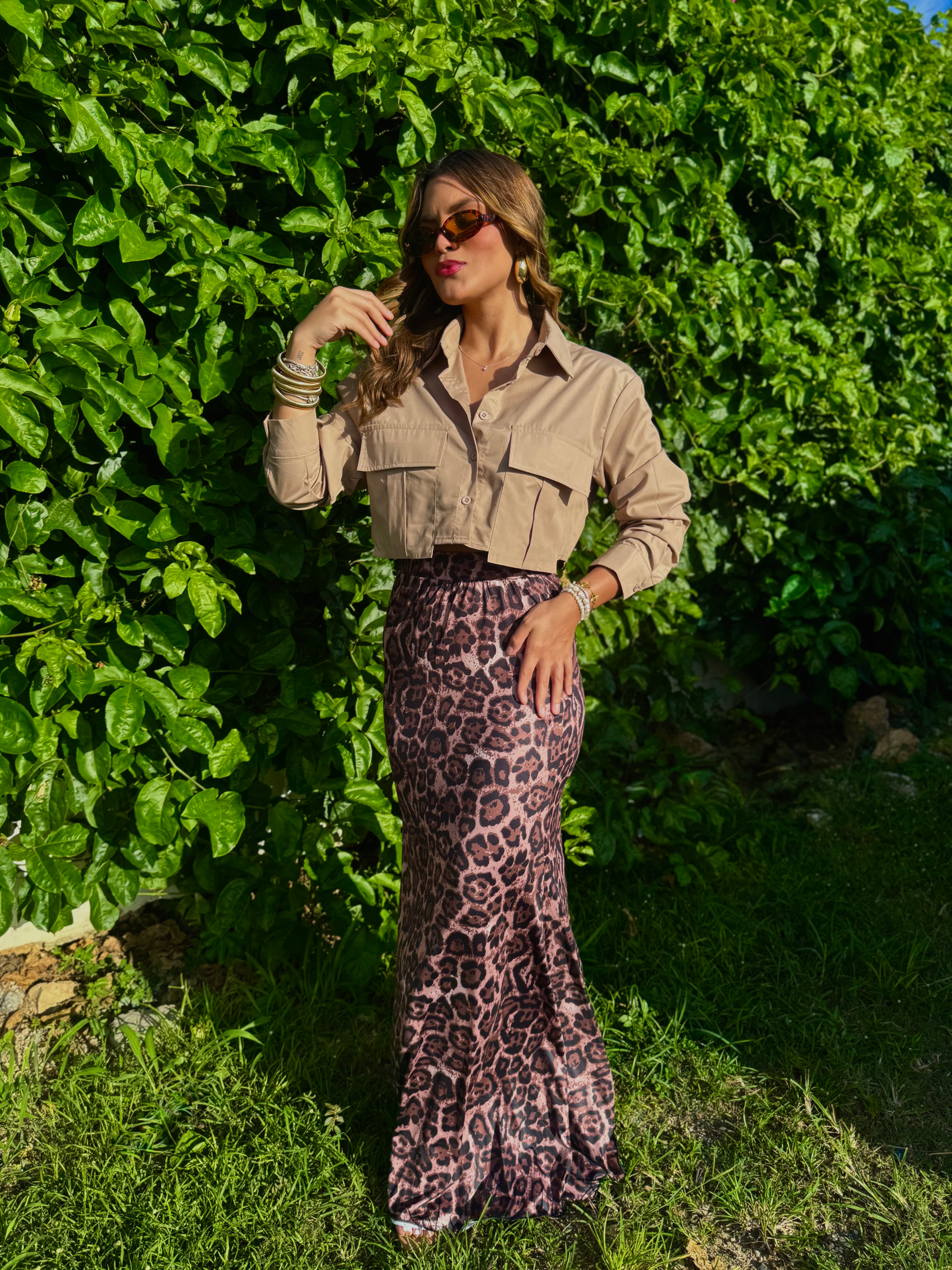yareli cargo button down shirt