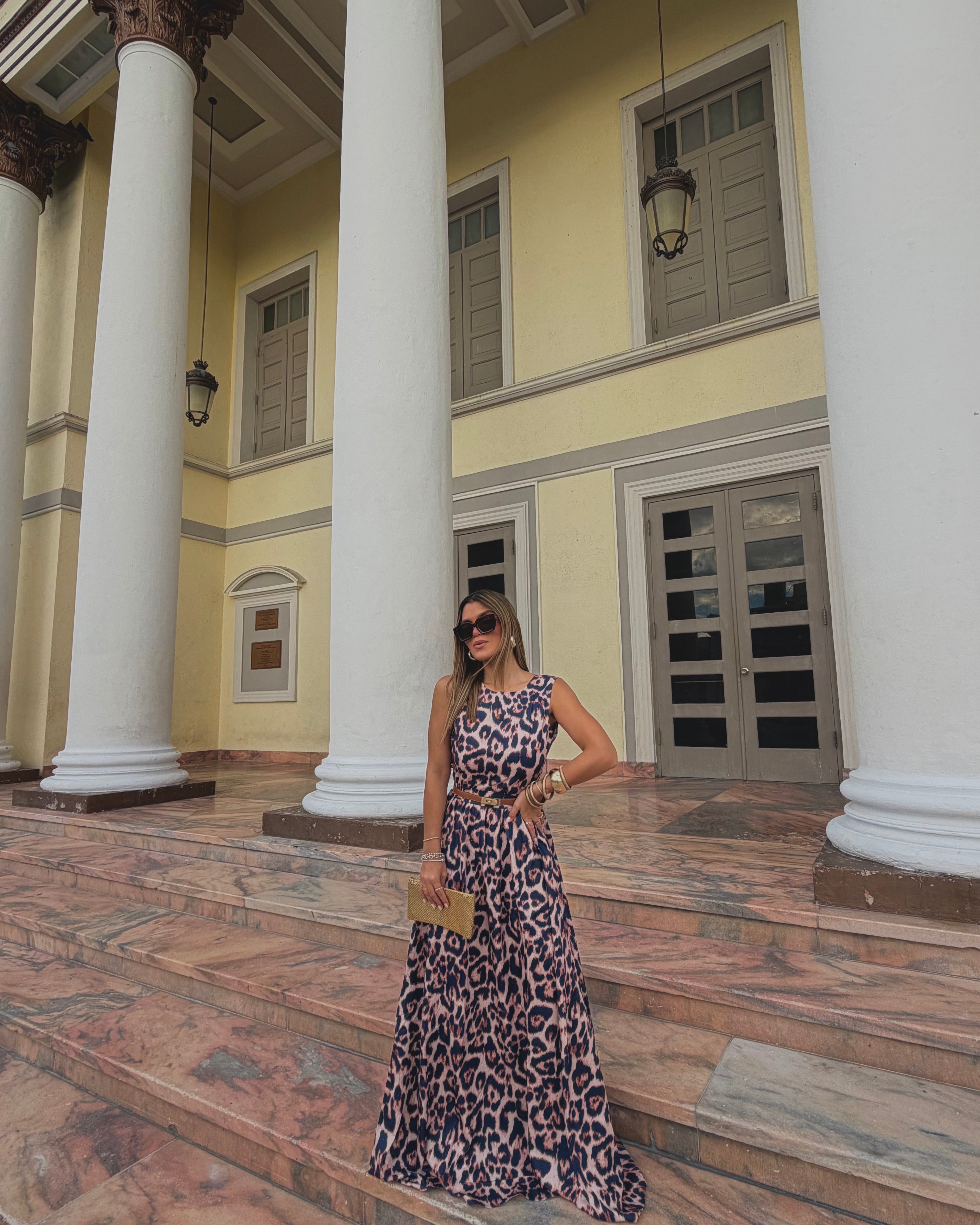 rhea leopard maxi skirt set