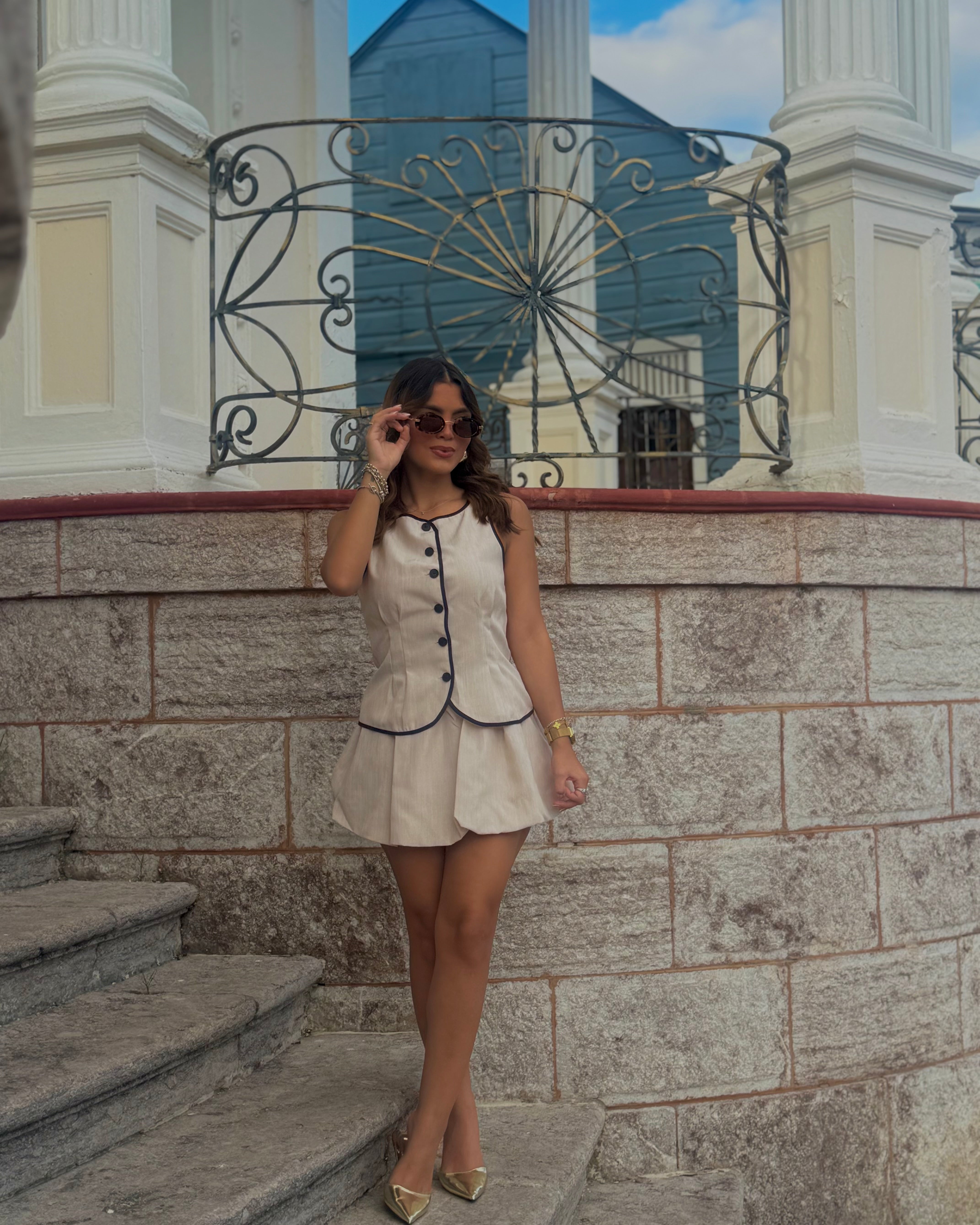 janelle bubble skirt formal set