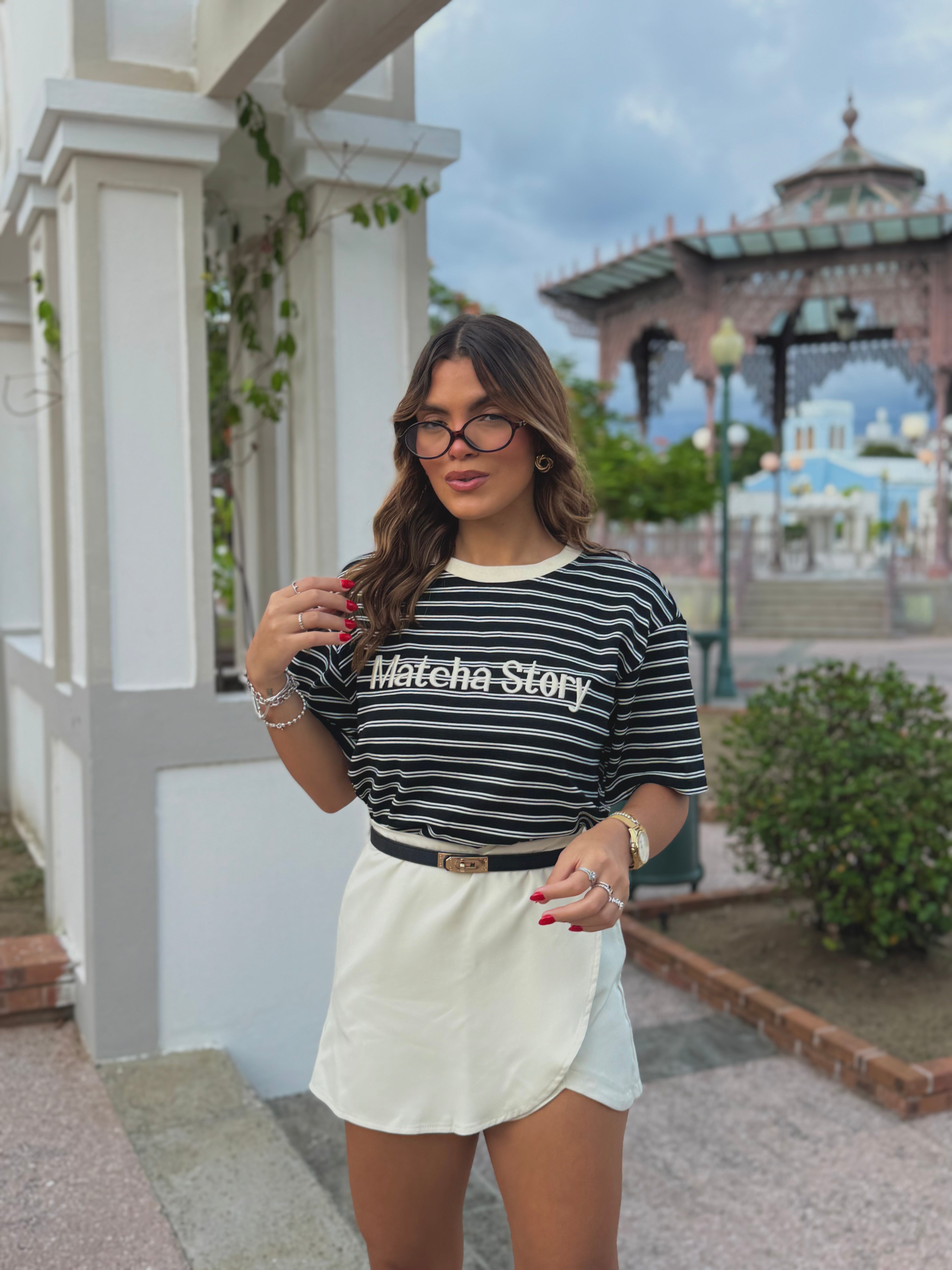 alanny casual beige skort