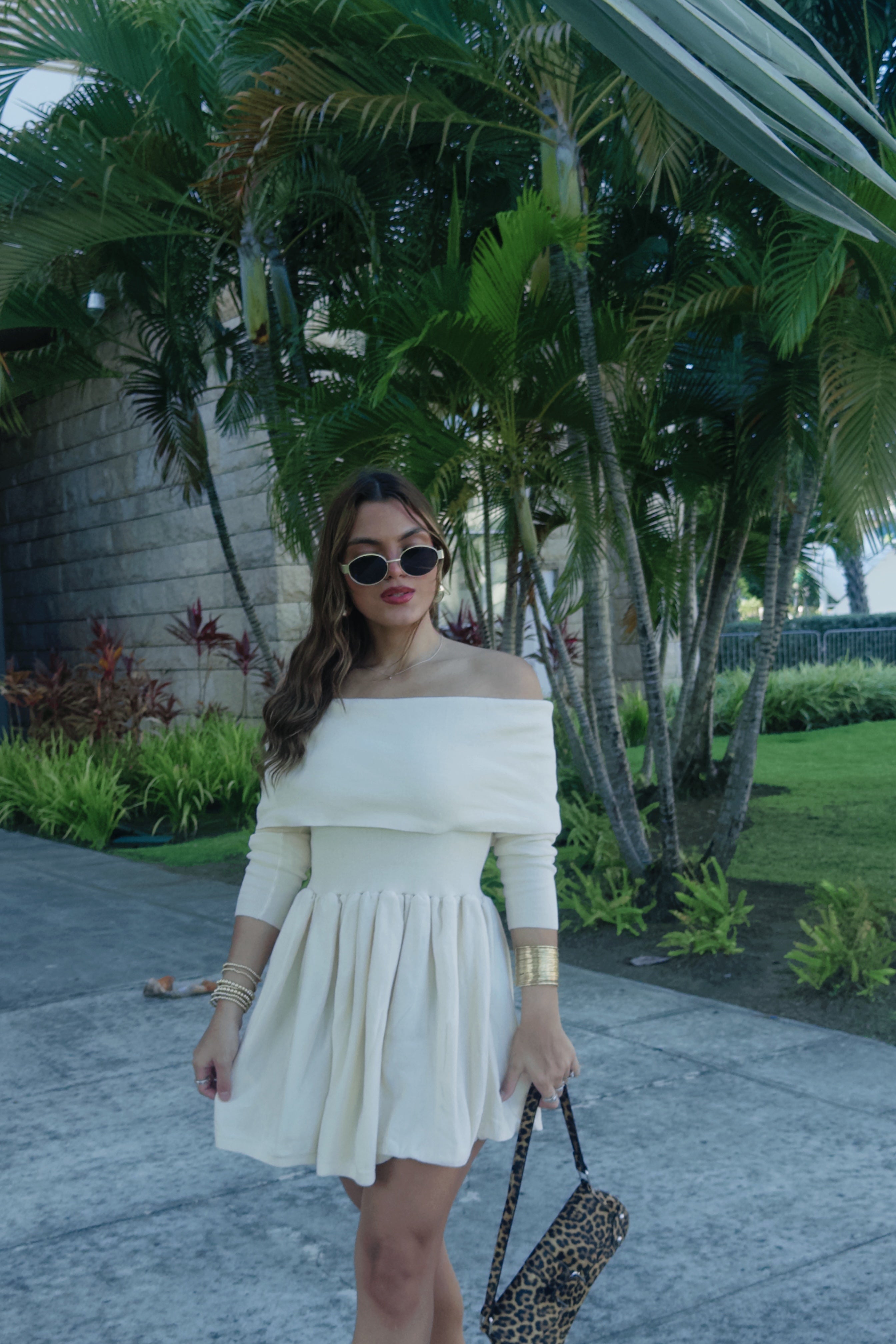alexya ivory crochet dress