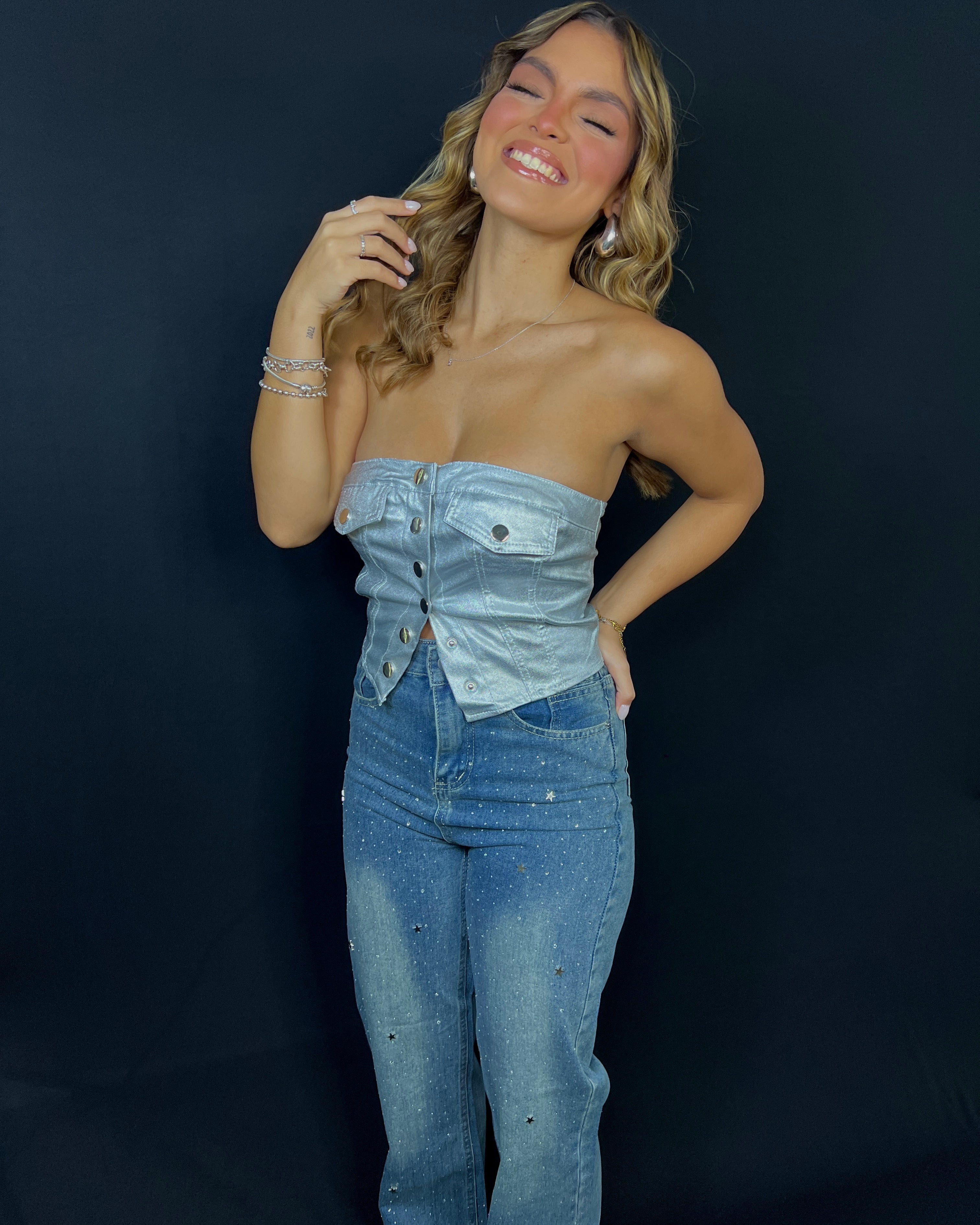 tareen sparkly denim jeans