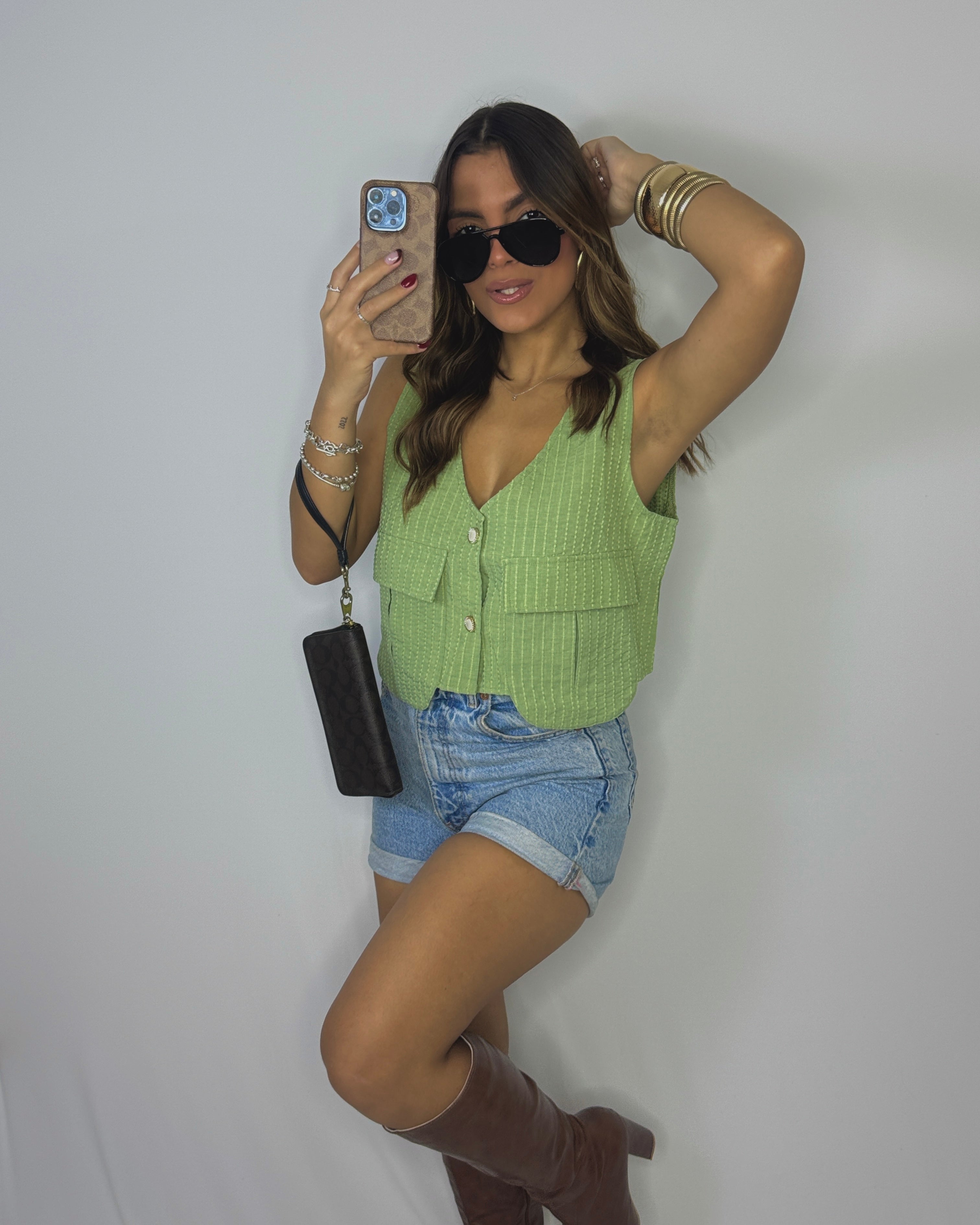 rebeka olive cargo blouse
