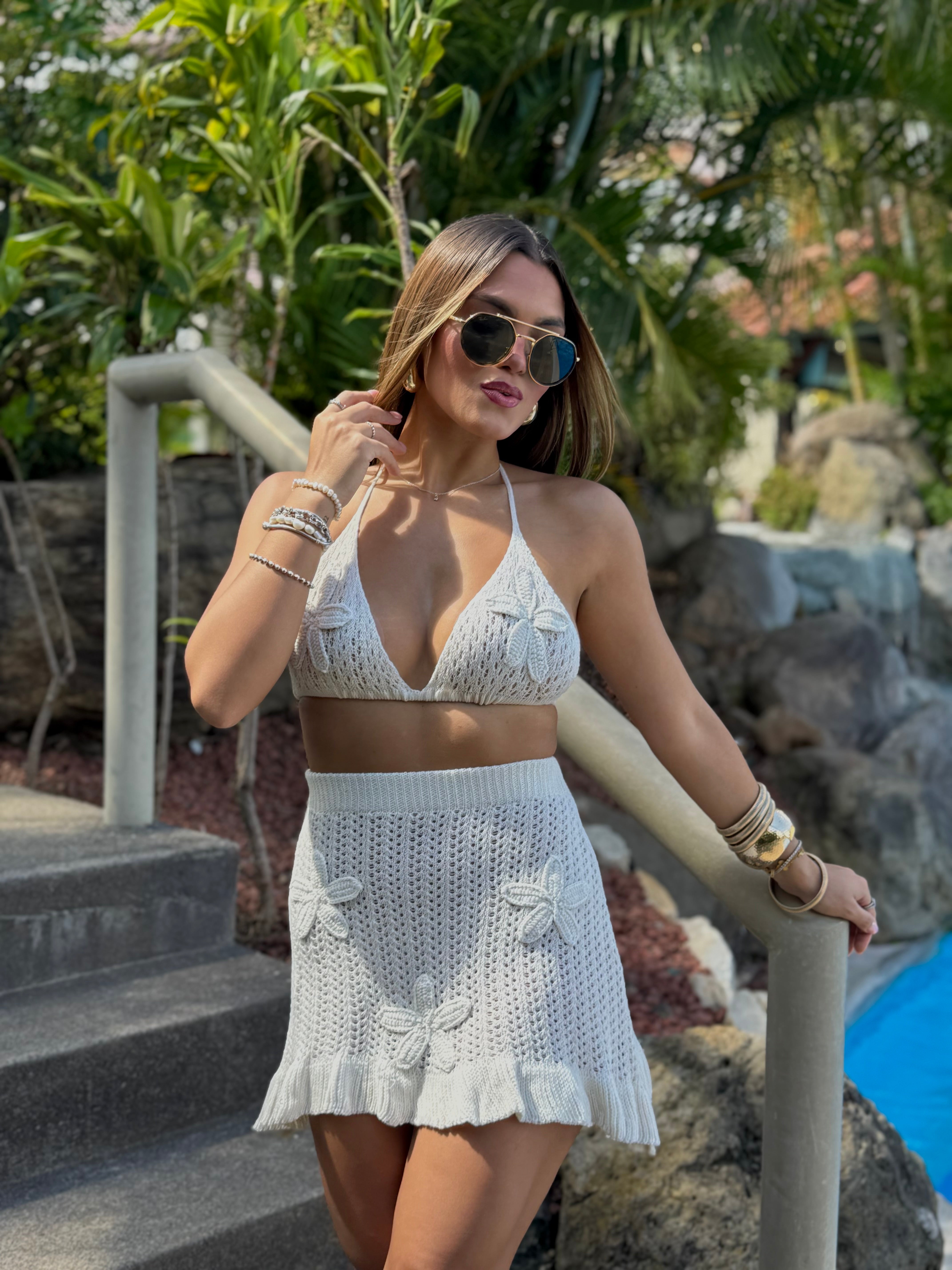 hilaria crochet skirt set