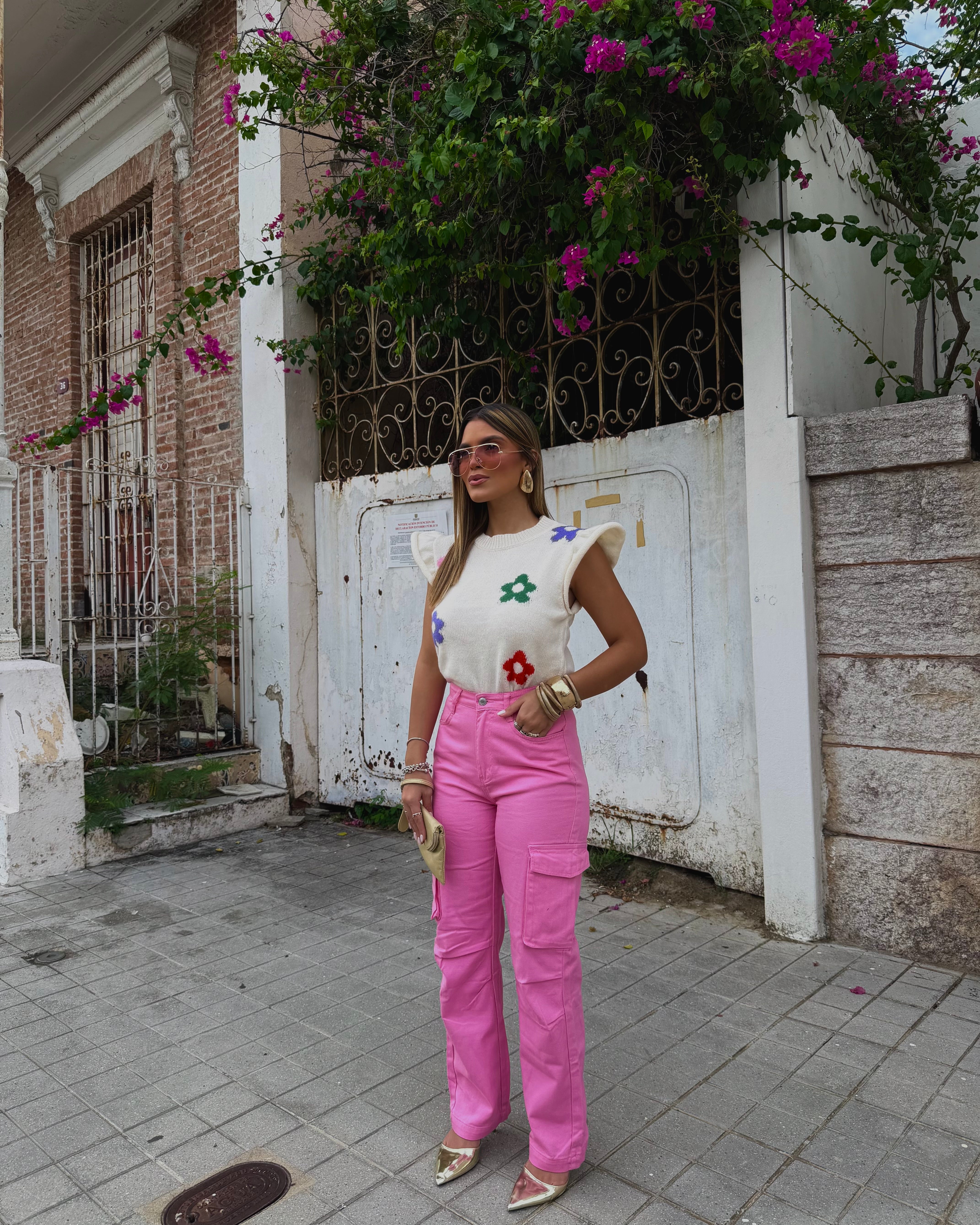 sirenas cargo jean pink