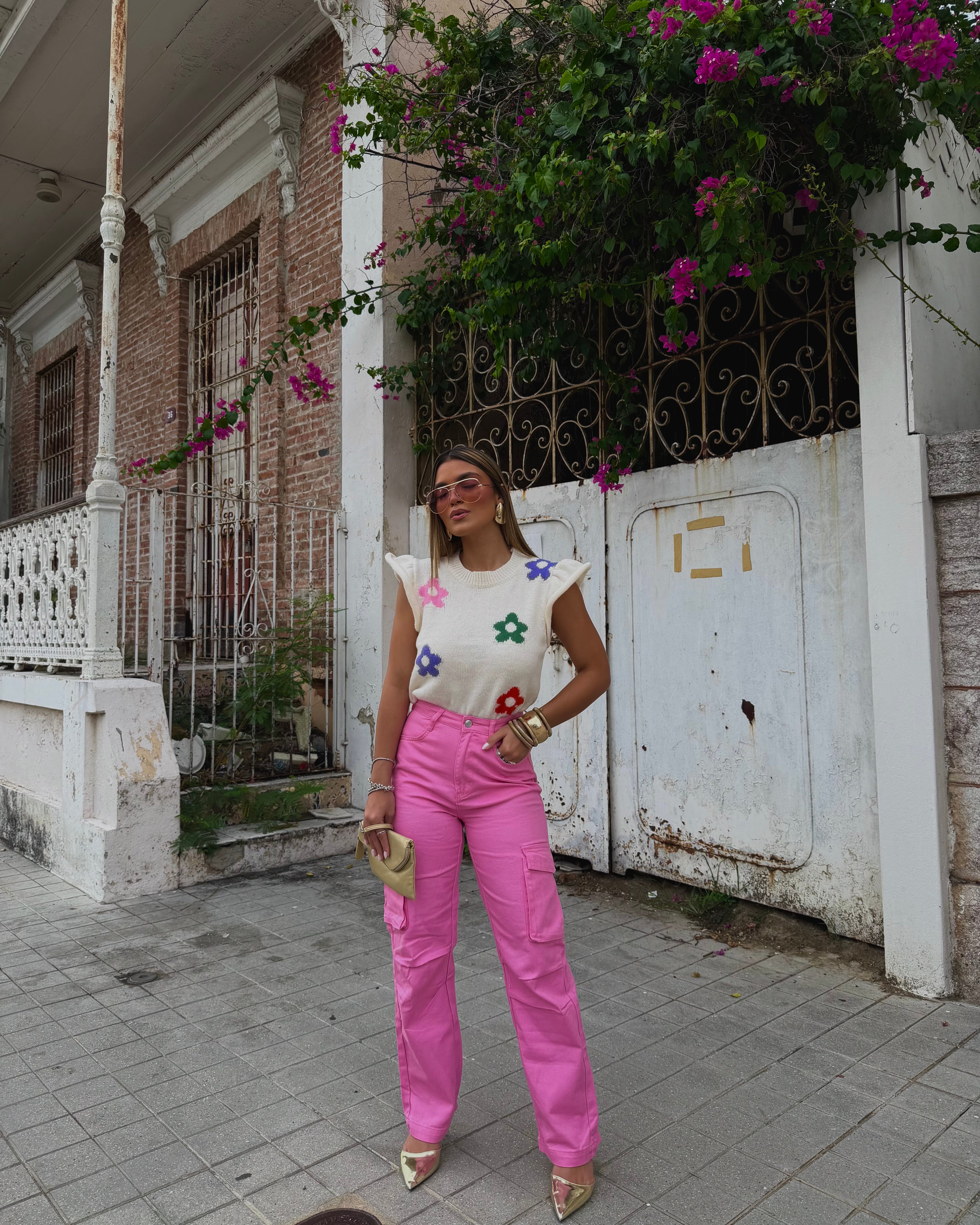 sirenas cargo jean pink