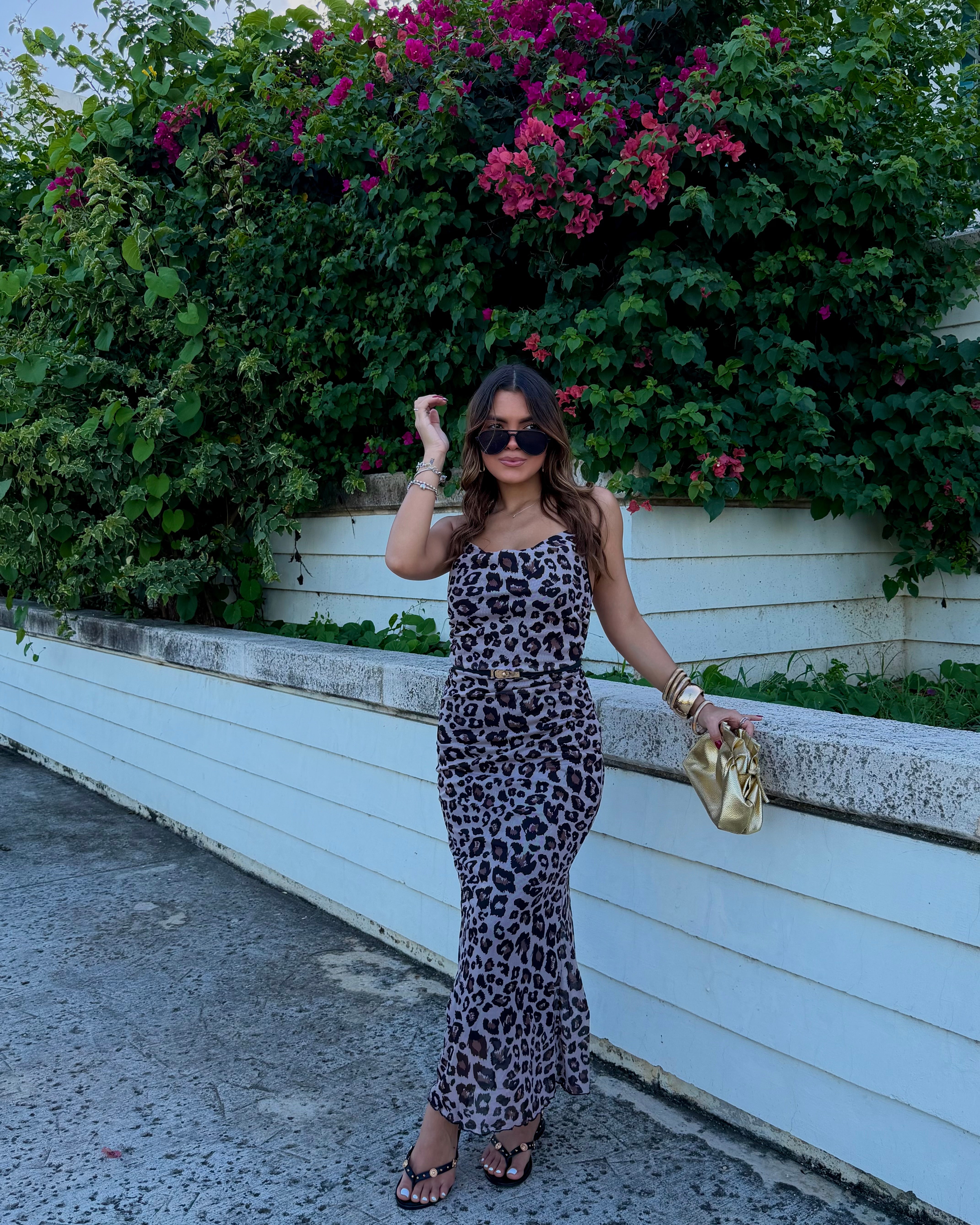 andrianny leopard midi dress