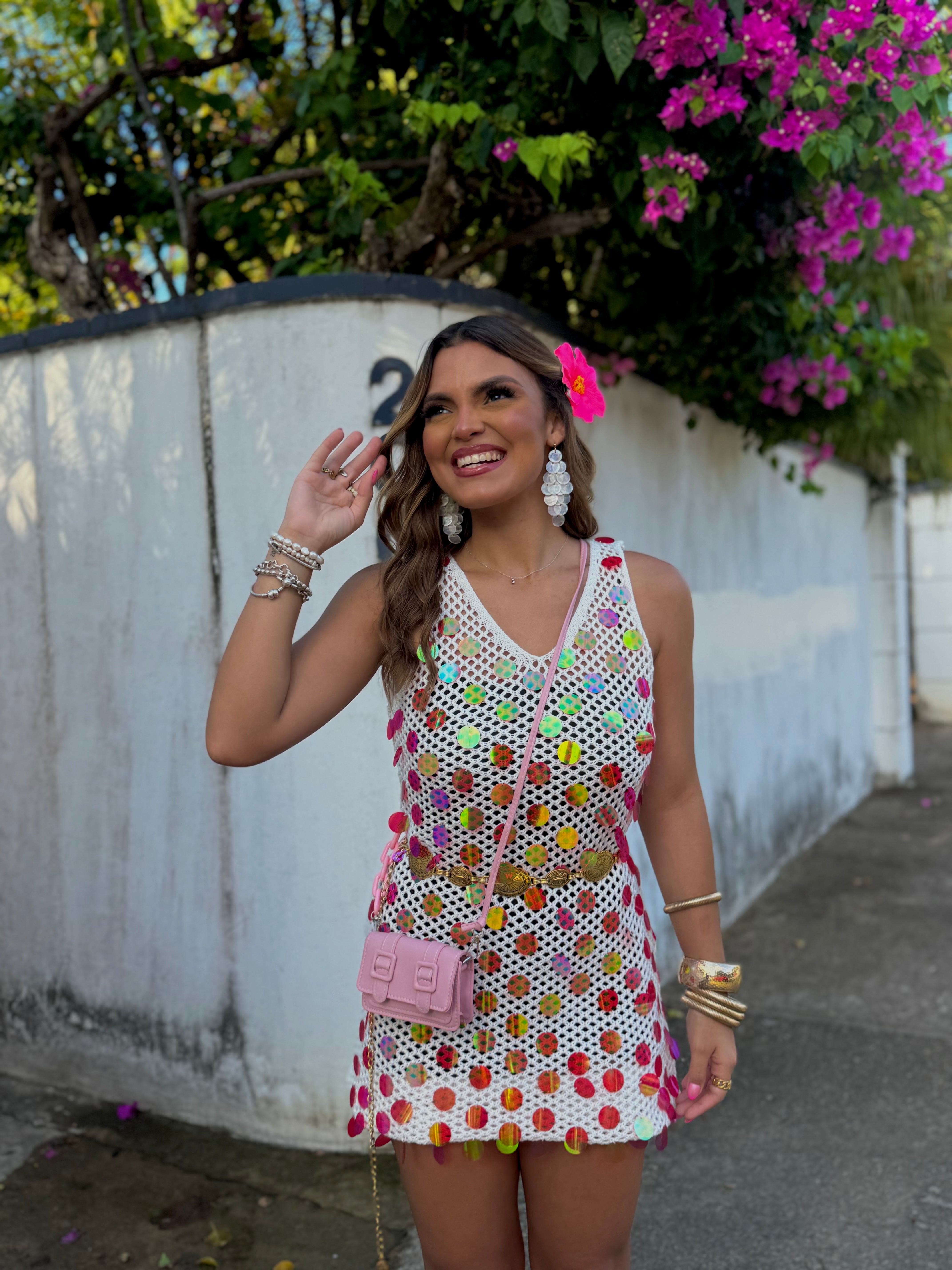 beylinne pink fiesta net dress