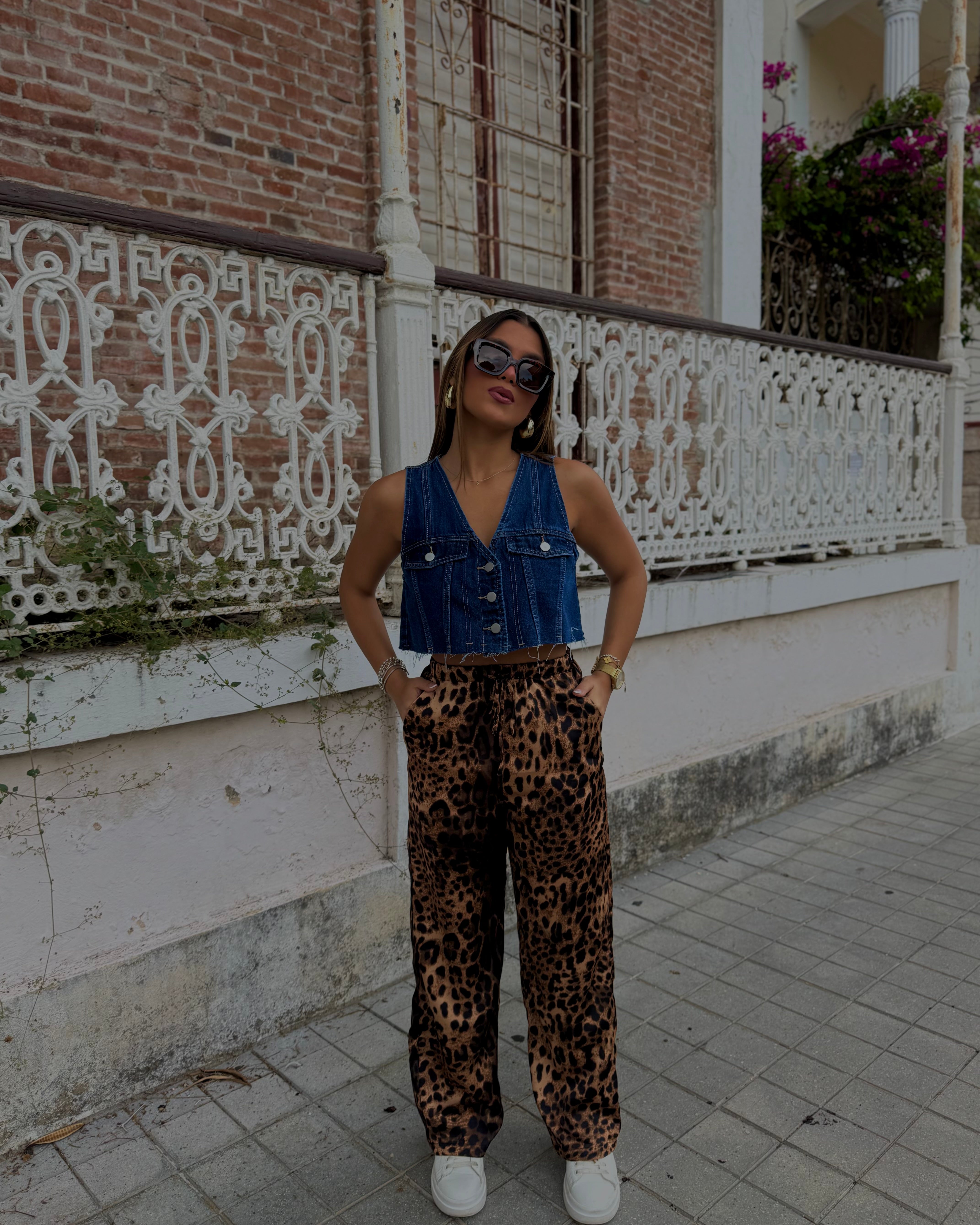 sabinne leopard satin fresh pant