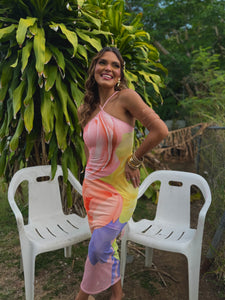 laydiccia pastel tones midi dress