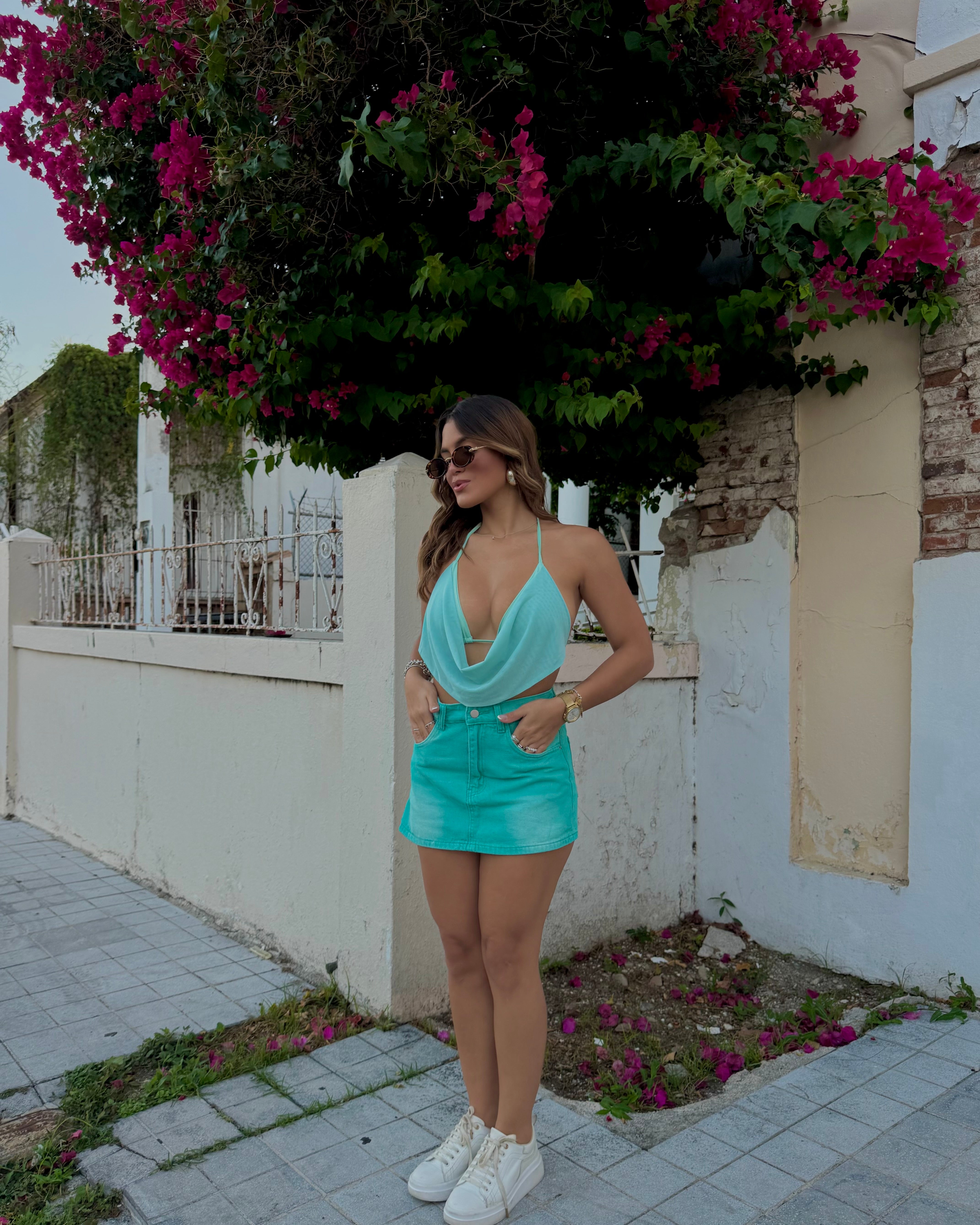 kayleen mint bralette crop top