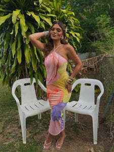 laydiccia pastel tones midi dress