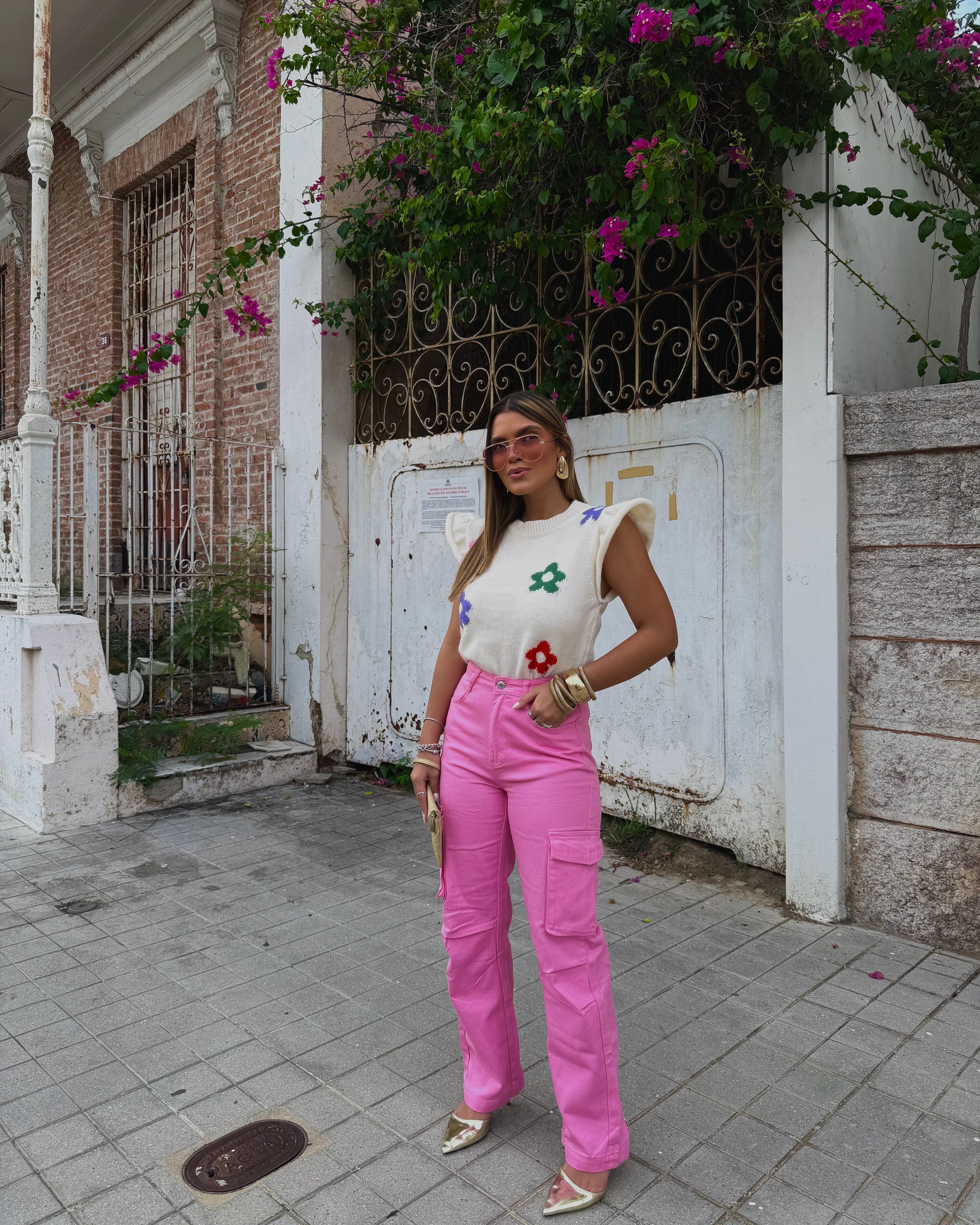 sirenas cargo jean pink