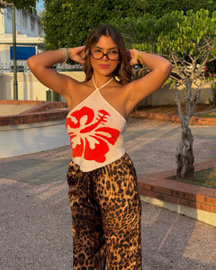 natalia leopard satin fresh pant