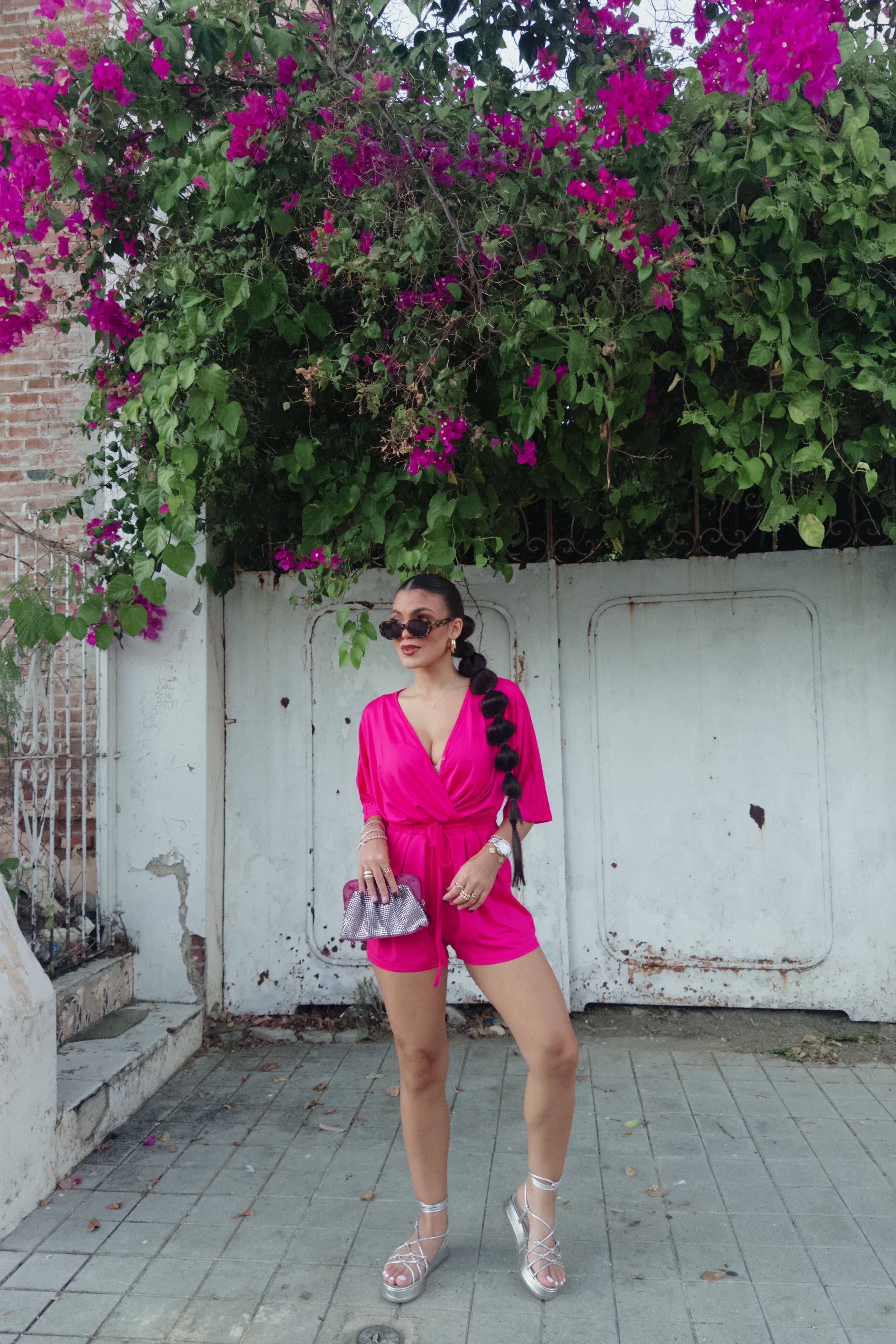 evie fucsia romper