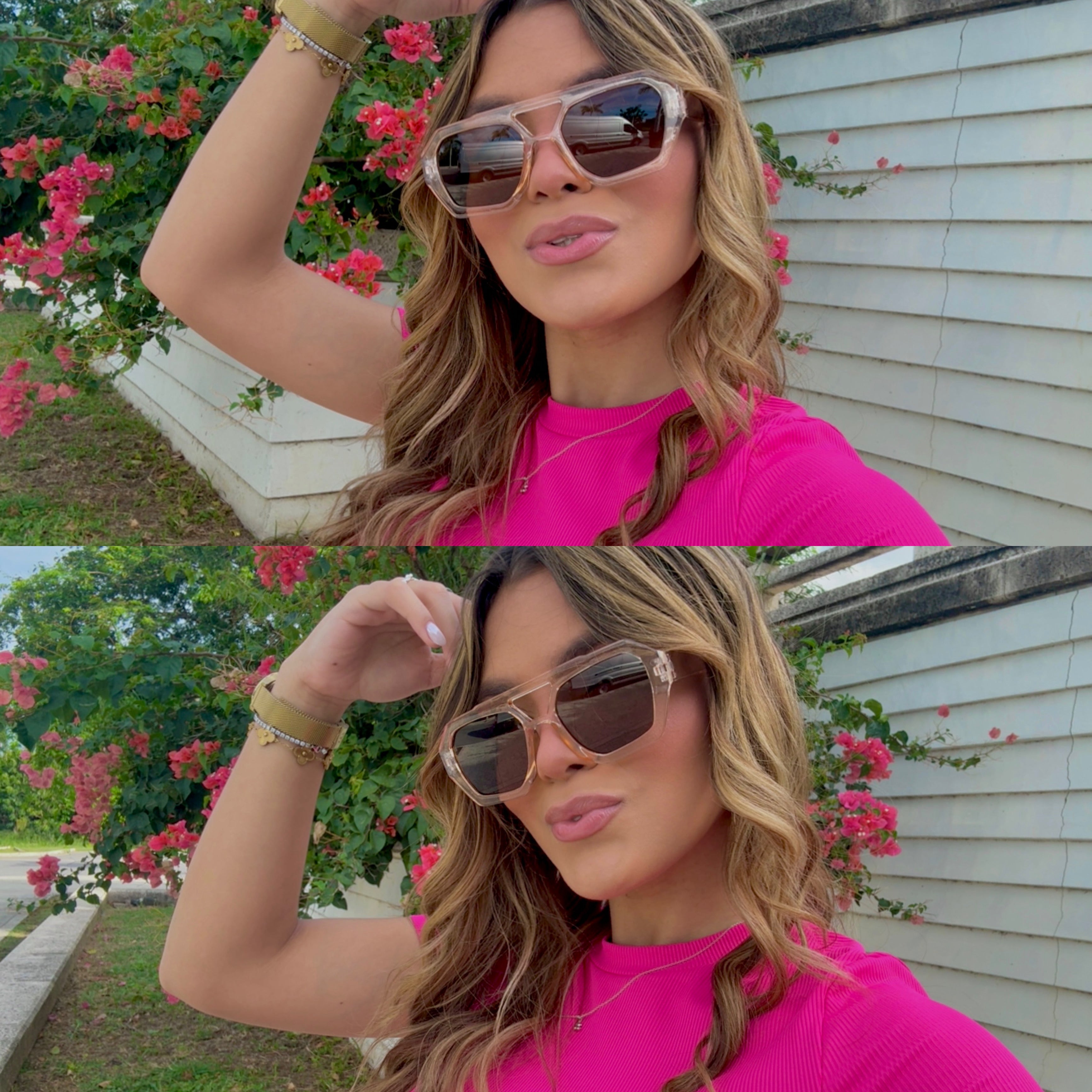 baby pink sunglasses